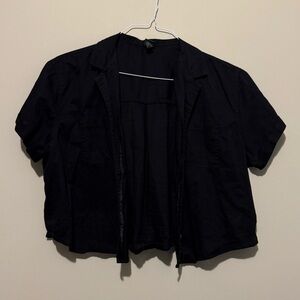 Wild Fable Black Short Sleeve Blouse (Size L)
